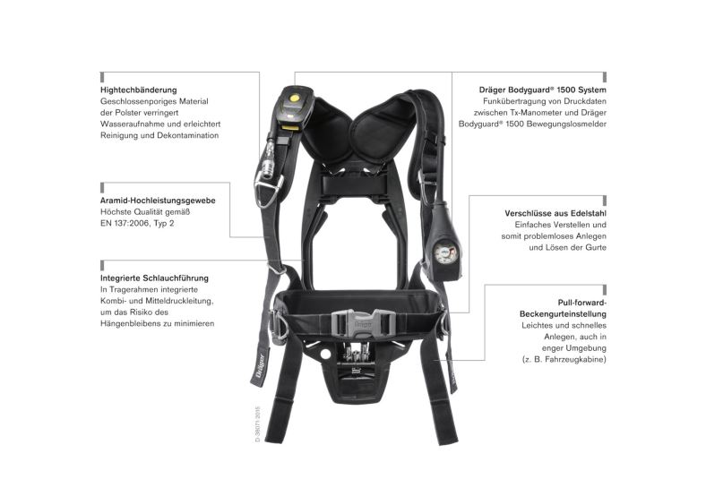 Appareil respiratoire à air comprimé Dräger PSS 4000 avec manomètre et ES