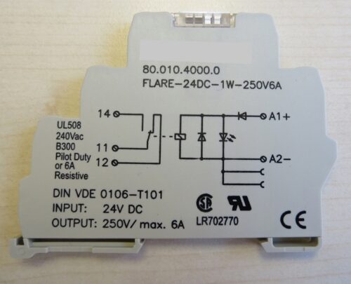 Relais de séparation 24V, 230V/6A pour rail DIN - TR-IFD