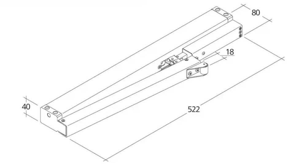 Actionneur de porte PLP 24V, 500N/500mm