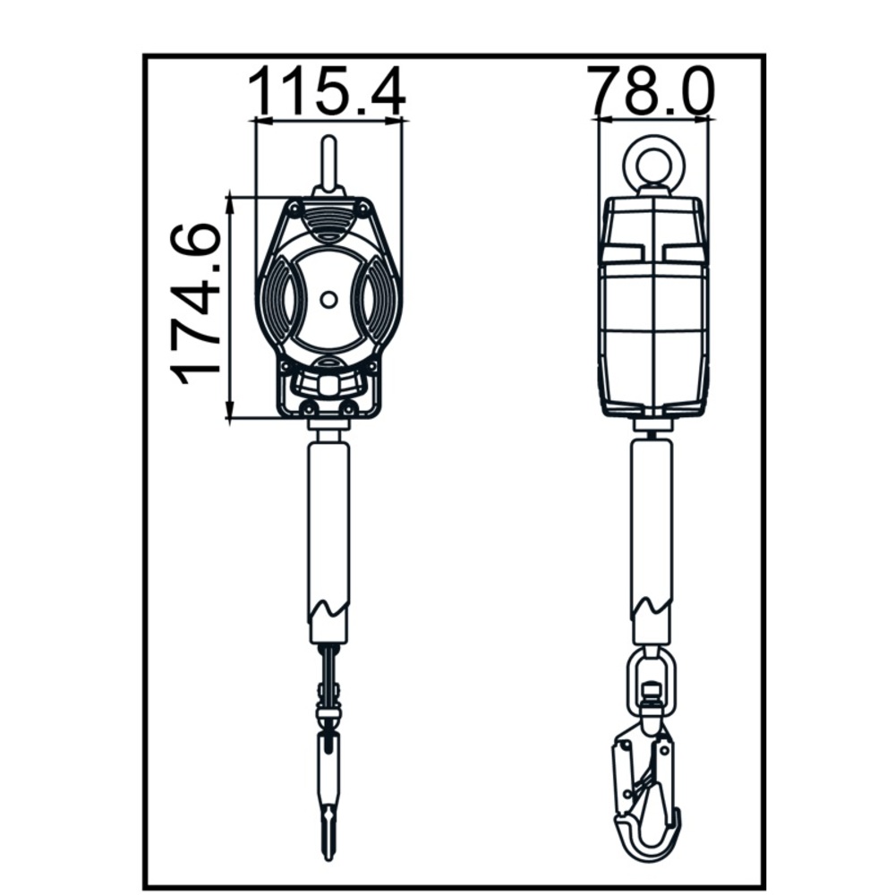 Dispositif d'arrêt de chute HELIXON-S avec sangle - 3.5 m