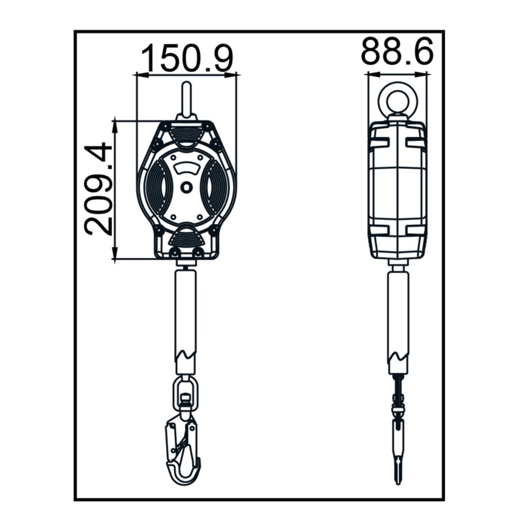 Dispositif d'arrêt de chute HELIXON-S avec sangle - 6 m