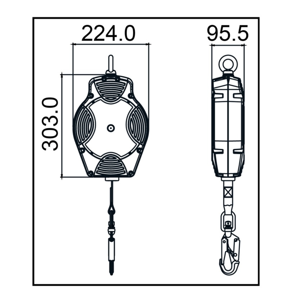 Dispositif d'arrêt de chute HELIXON-S avec sangle - 12 m