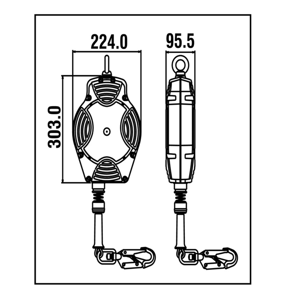 Dispositif de sécurité HELIXON-S avec câble en acier galvanisé - 15 m