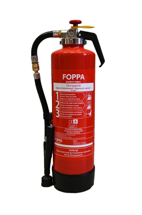 Extincteur d'entraînement FOPPA 6l avec bouton de frappe