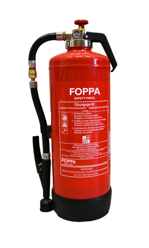 Extincteur d'entraînement FOPPA 9l avec bouton de frappe