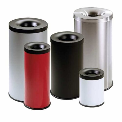 Poubelle auto-extinguible