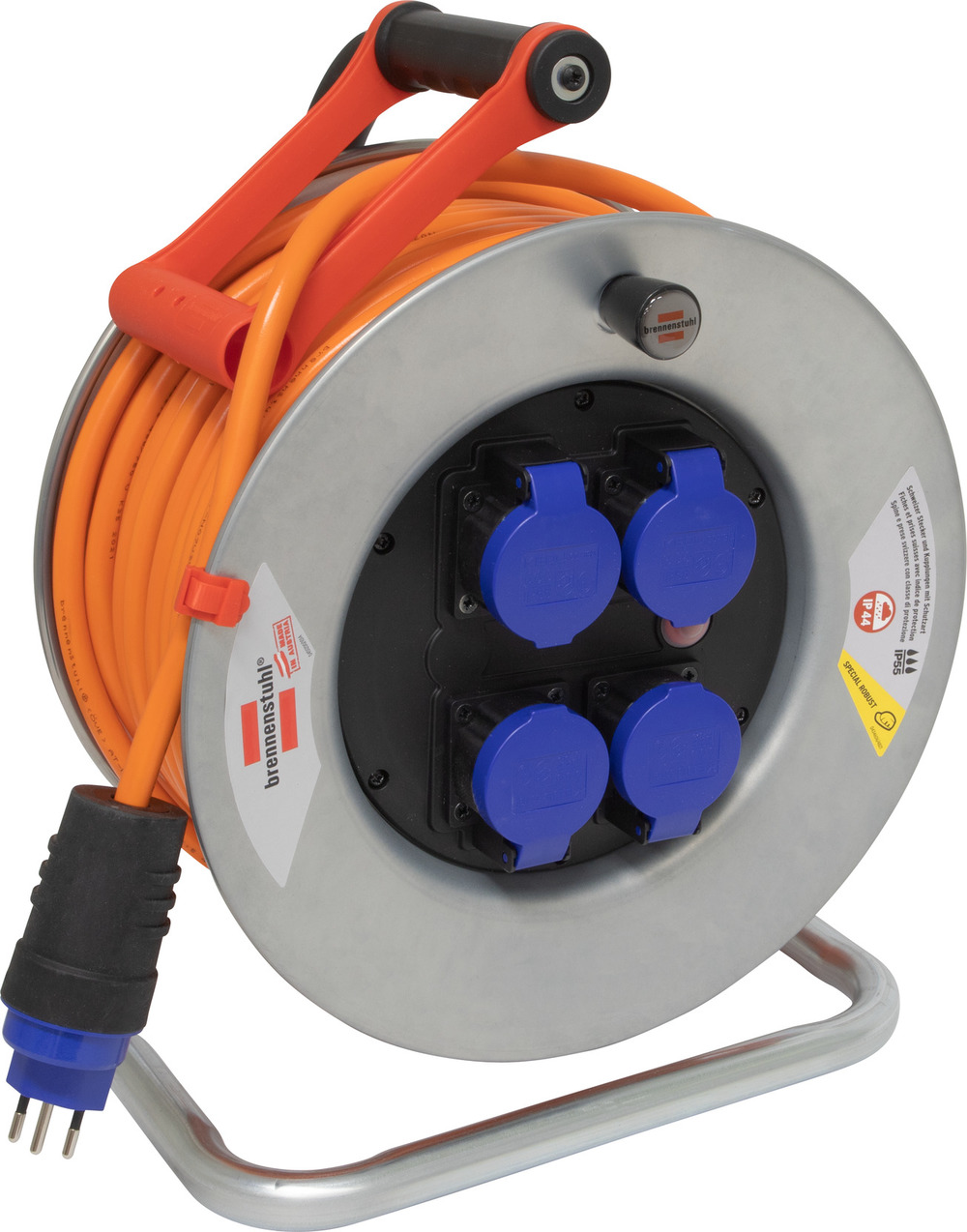 Enrouleur de câble Garant 50 m / 2.5 mm2 en acier avec 4 x T13/230 V – IP55 Enrouleur de câble Garant 50 m / 2.5 mm2 en acier avec 4 x T13/230 V - IP55